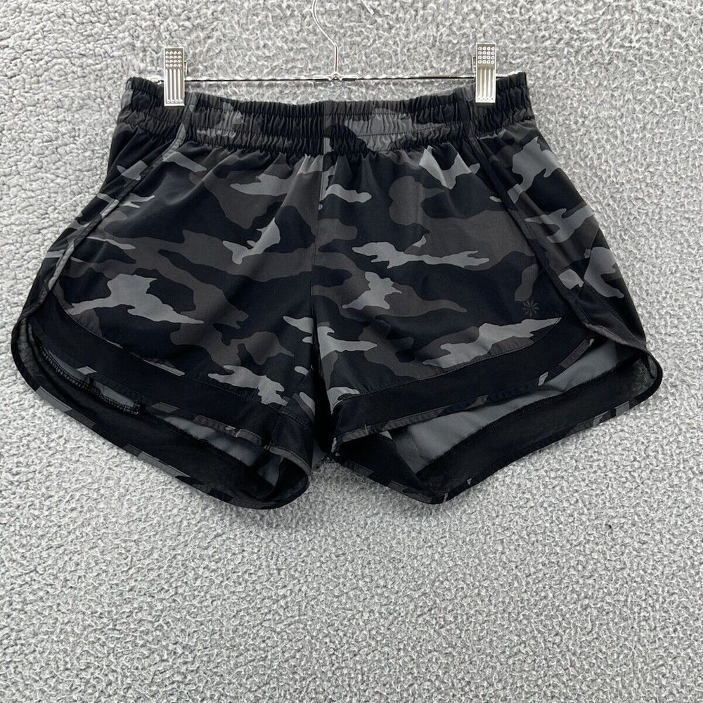 Athleta Printed Mesh Racer‎ Run 4" Shorts Camo Women's Size Small
